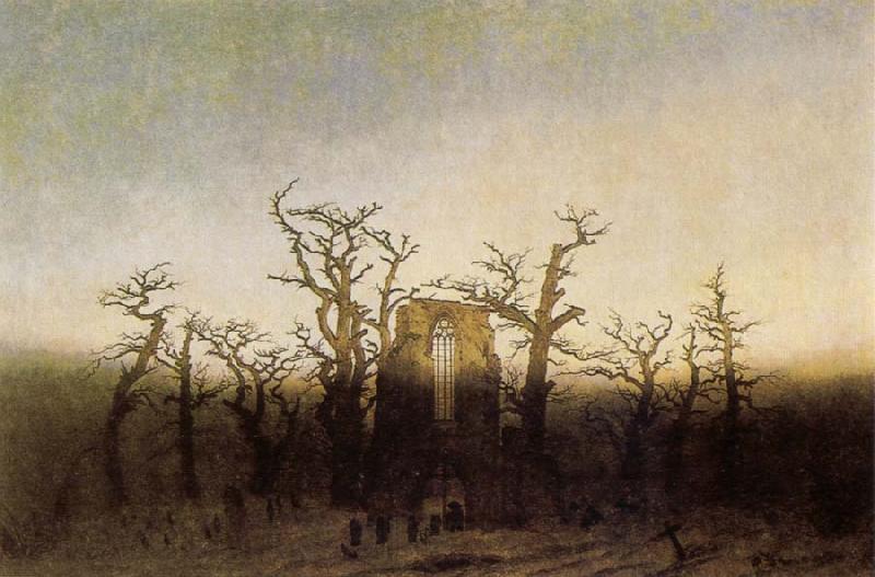 Caspar David Friedrich Abbey under Oak Trees